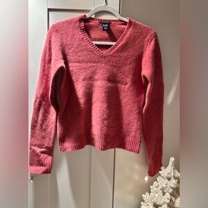 Rare Vintage GAP Red Lambs Wool Stretch V Neck Sweater